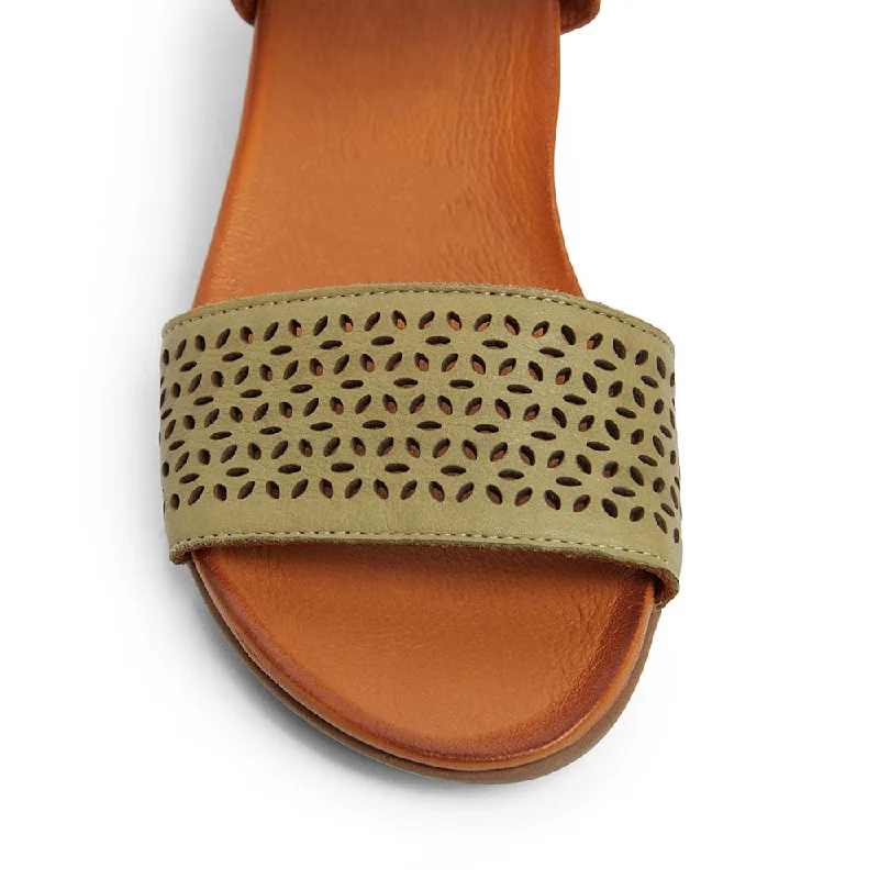 Accord Sandal in Khaki And Cognac Leather