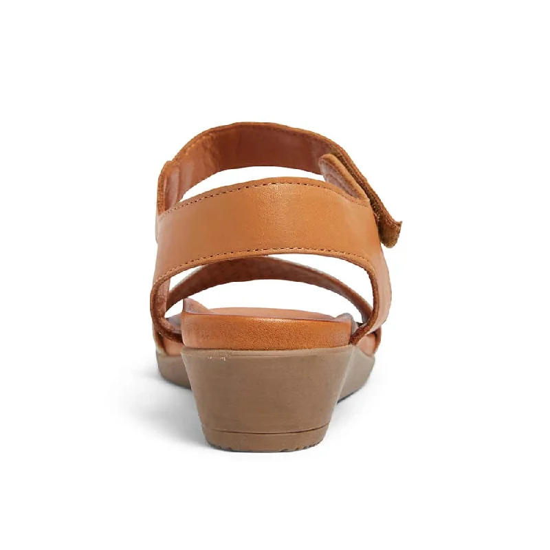 Accord Sandal in White And Cognac Leather