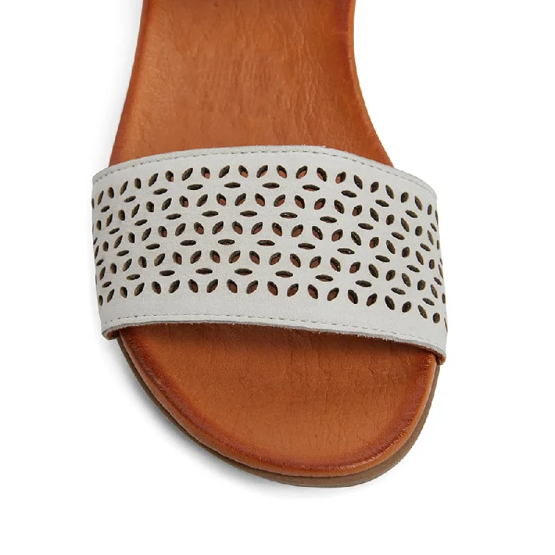 Accord Sandal in White And Cognac Leather