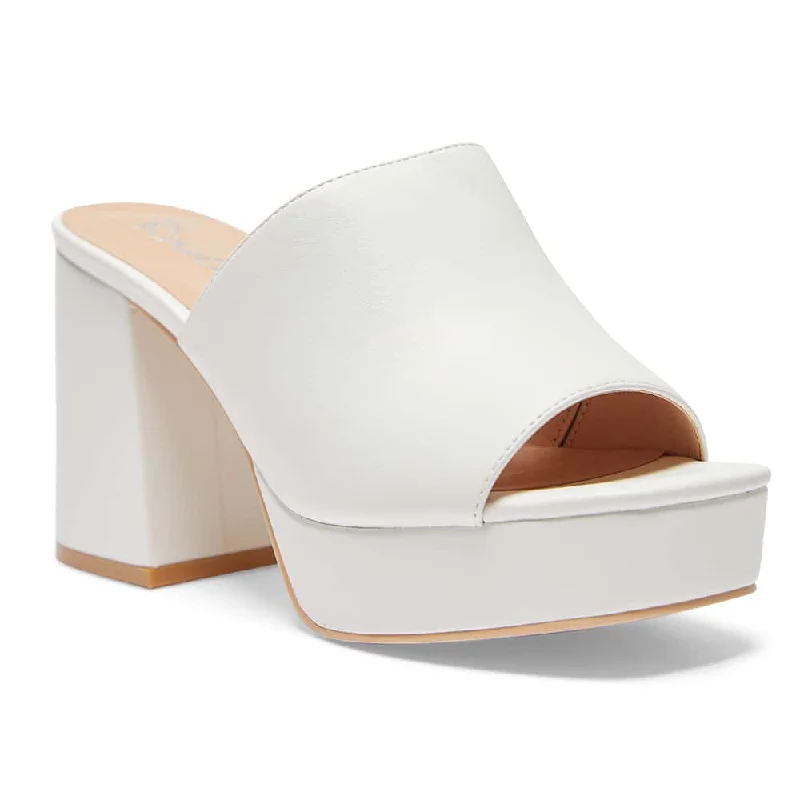 Ace Heel in White Smooth