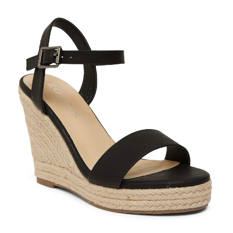 Amato Espadrille in Black Smooth