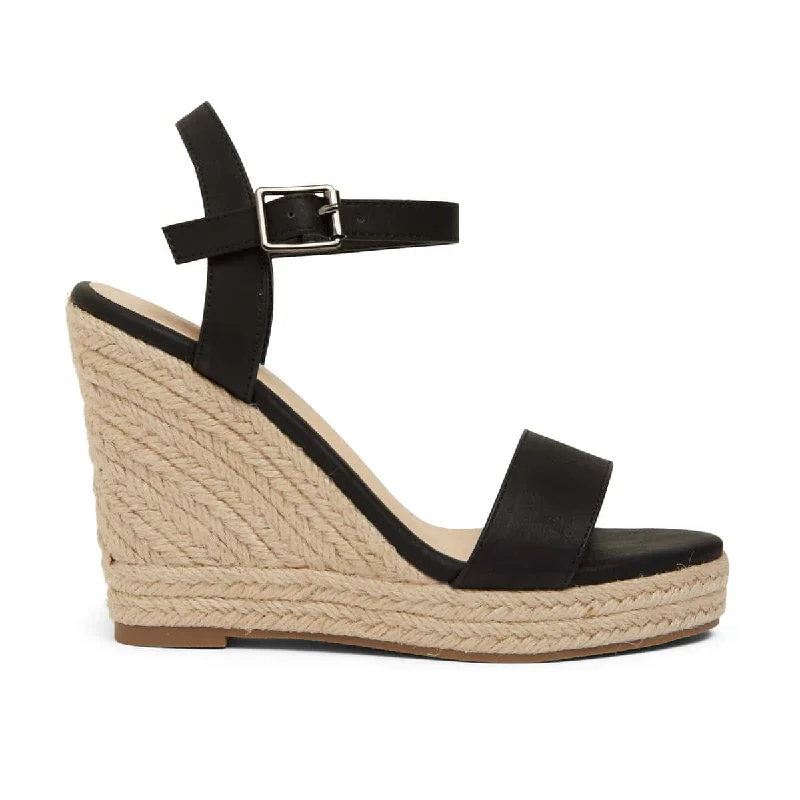 Amato Espadrille in Black Smooth