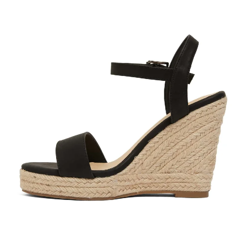 Amato Espadrille in Black Smooth