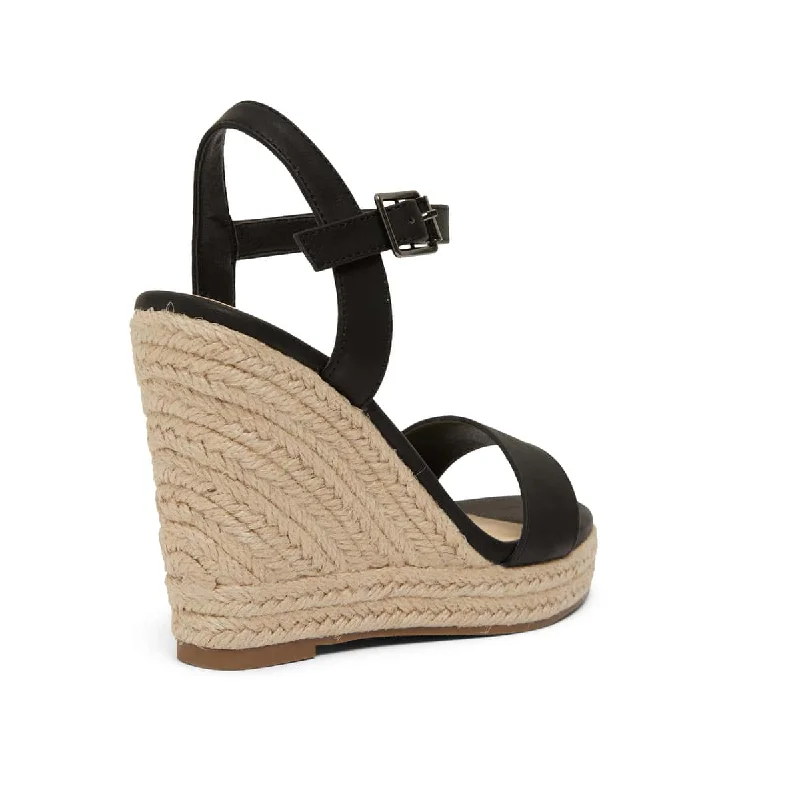 Amato Espadrille in Black Smooth