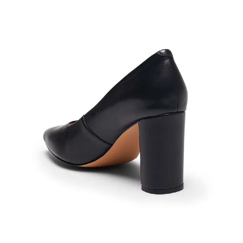 Amber Heel in Black Leather