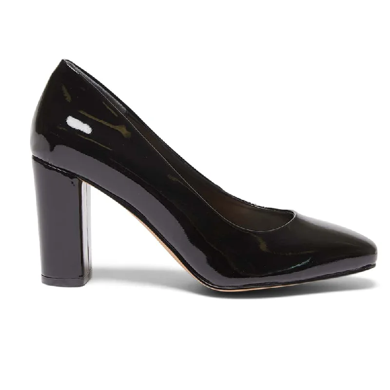 Amber Heel in Black Patent