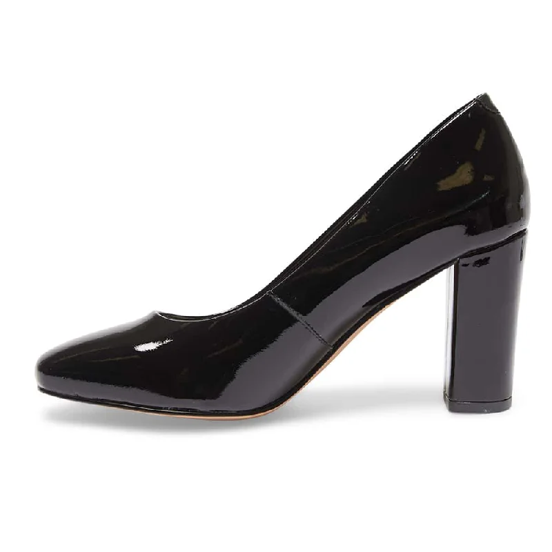 Amber Heel in Black Patent