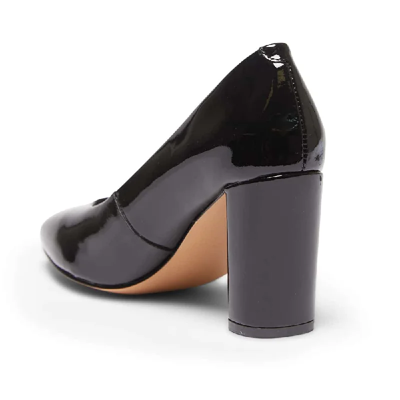 Amber Heel in Black Patent