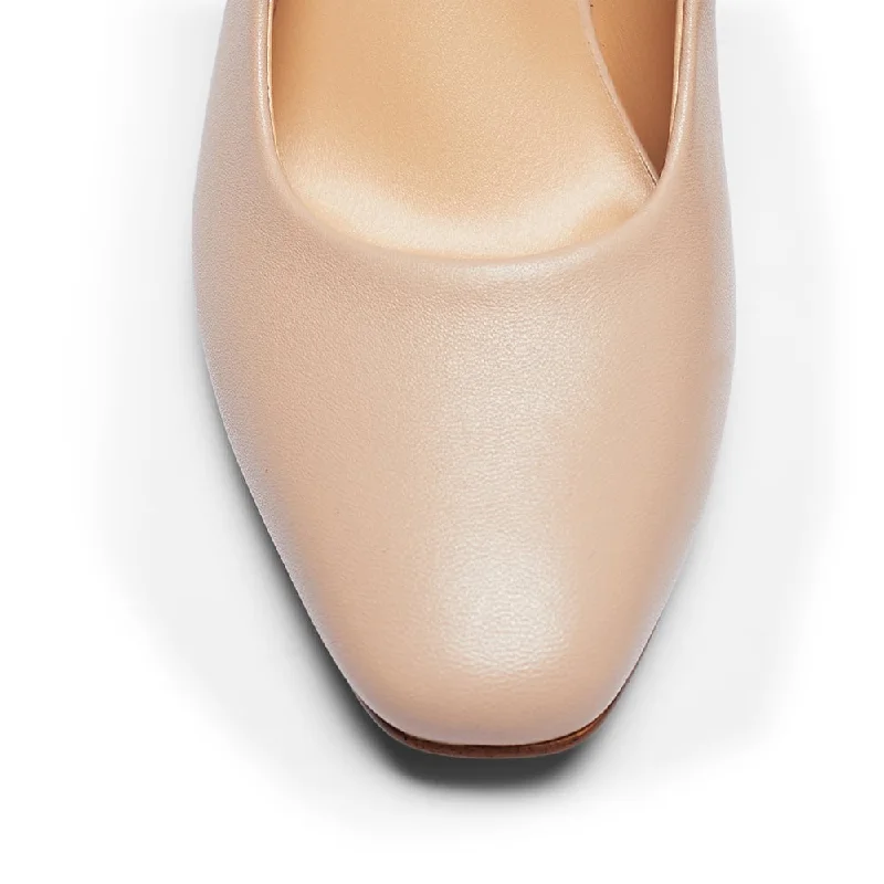 Amber Heel in Blush Leather