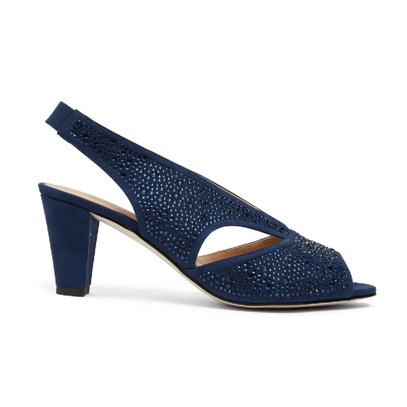 Angie Heel in Navy Sparkle