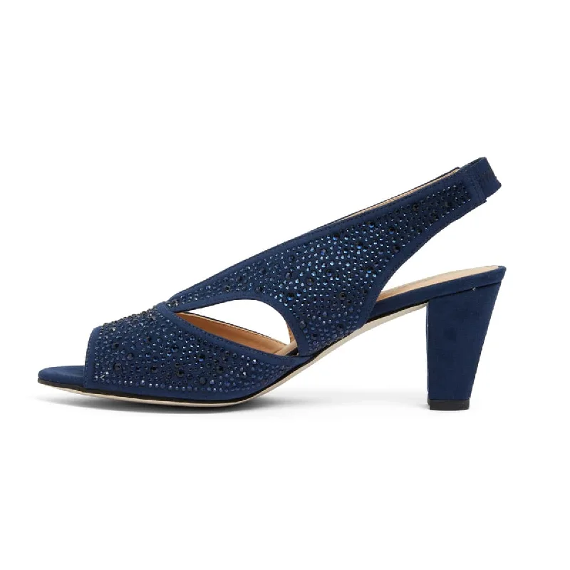 Angie Heel in Navy Sparkle