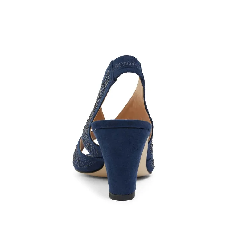 Angie Heel in Navy Sparkle