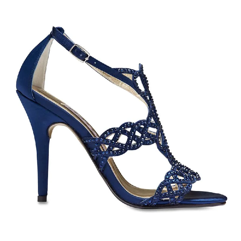 Armani Heel in Bright Navy Satin