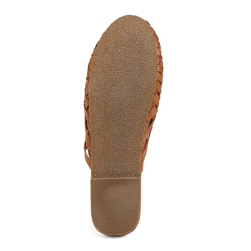 Barlow Slide in Tan Leather