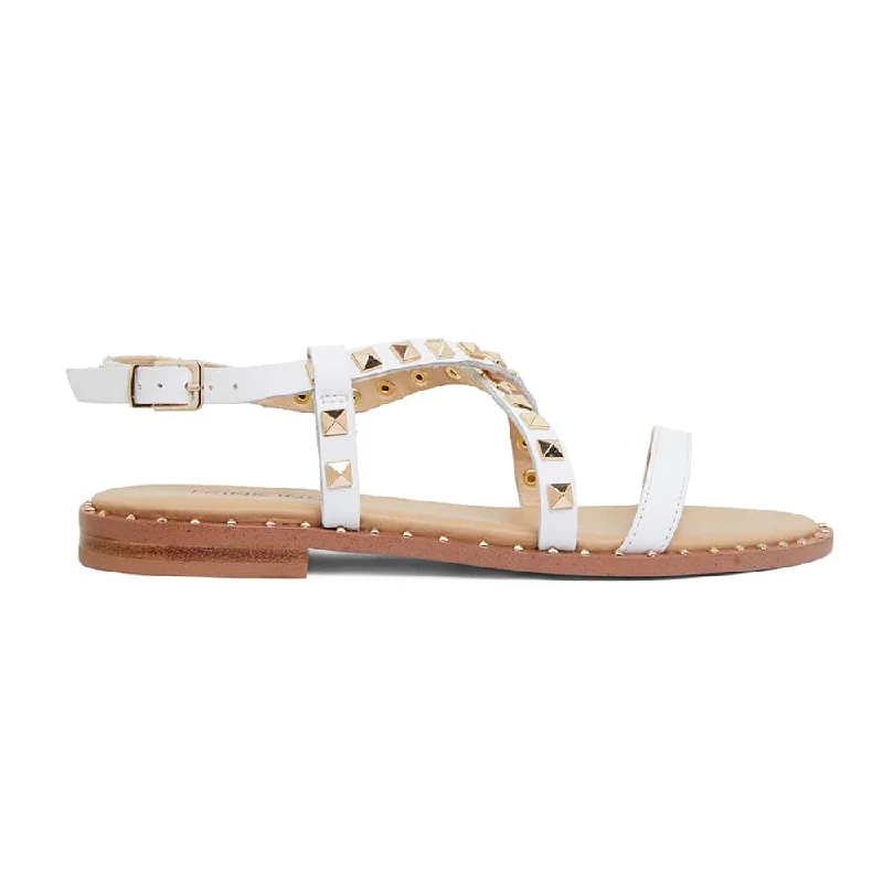 Berry Sandal in White  Leather