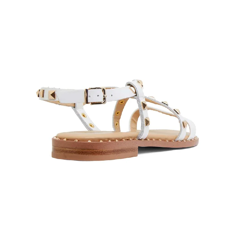 Berry Sandal in White  Leather