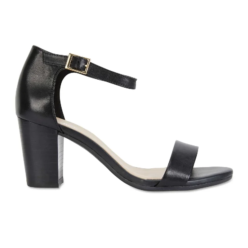 Beyond Heel in Black Leather