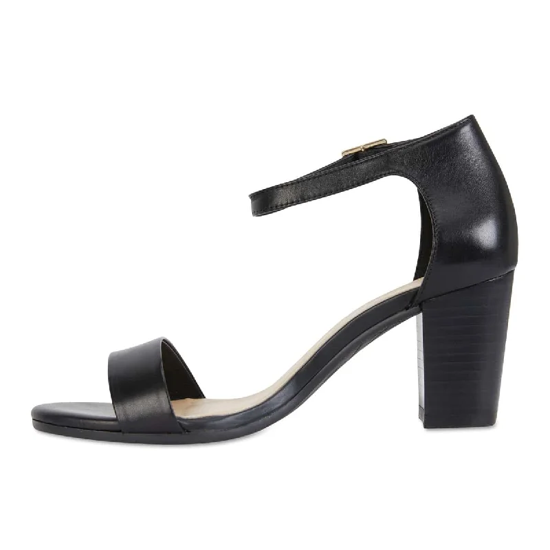 Beyond Heel in Black Leather