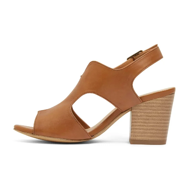 Blaze Heel in Tan Leather