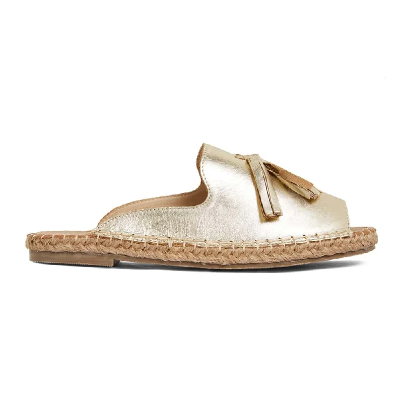 Blink Espadrille in Gold Metallic Leather