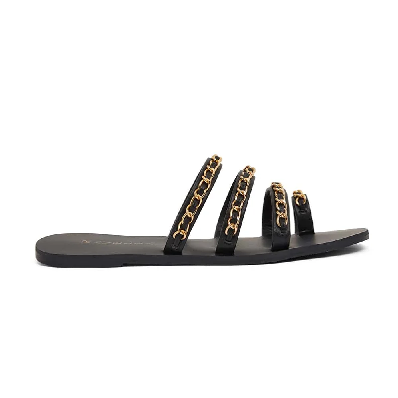 Catalina Slide in Black Fabric