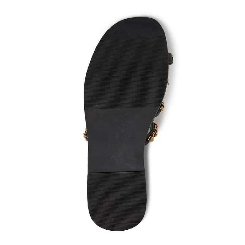 Catalina Slide in Black Fabric