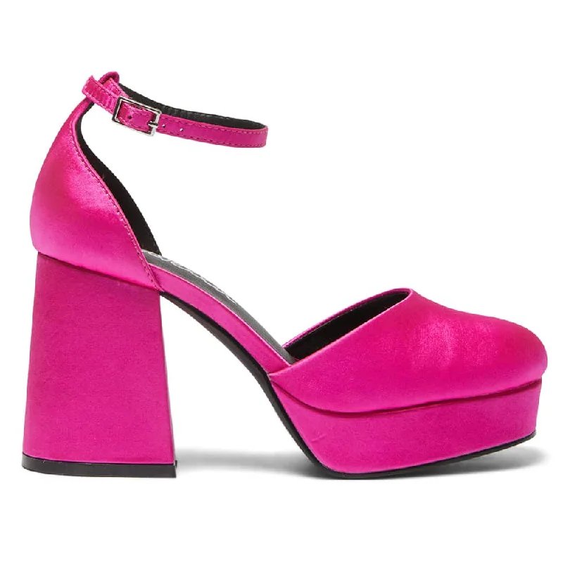 Chase Heel in Pink Satin