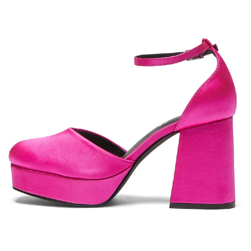 Chase Heel in Pink Satin