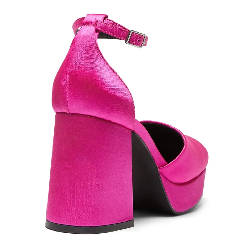 Chase Heel in Pink Satin