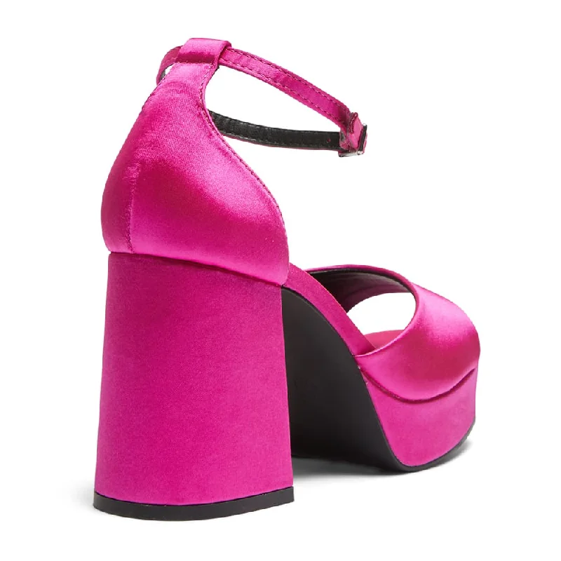 Crystal Heel in Pink Satin