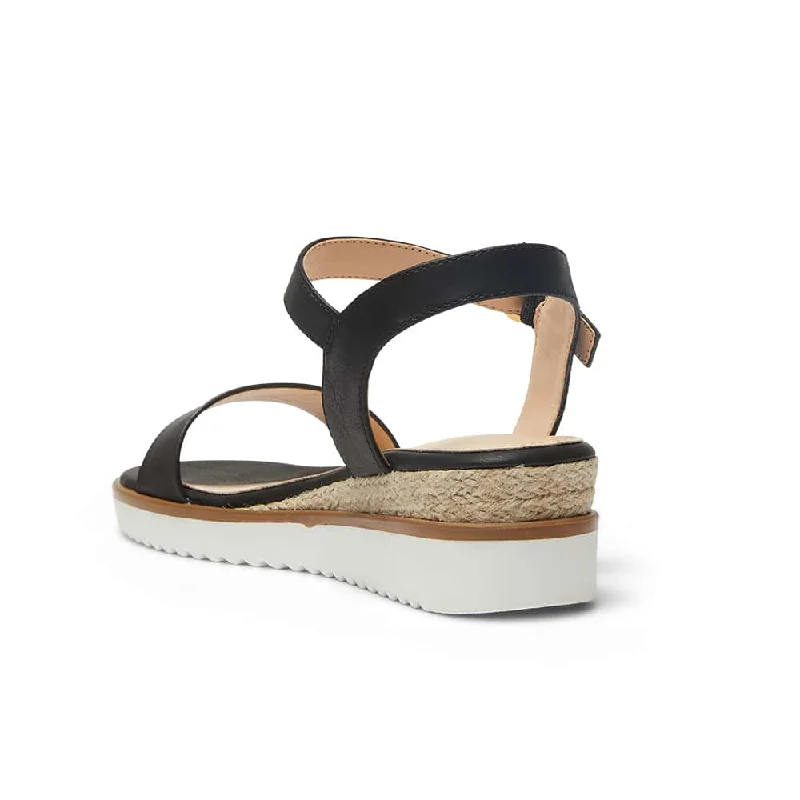 Darcy Espadrille in Black Smooth