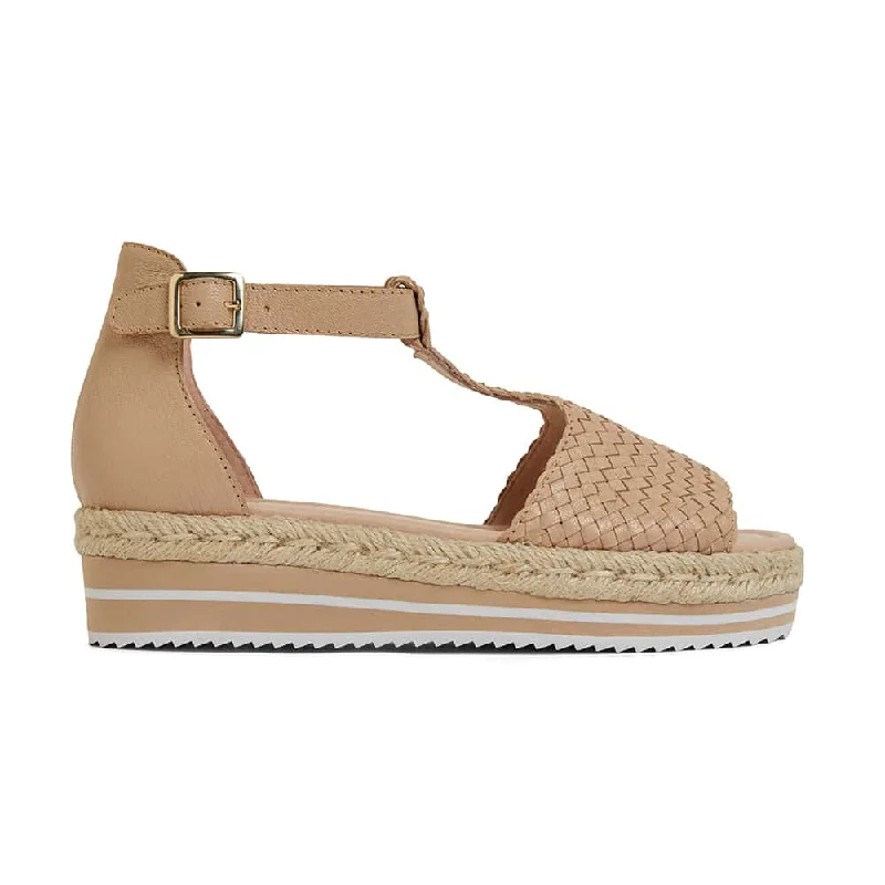 Daze Sandal in Nude Weave Leather