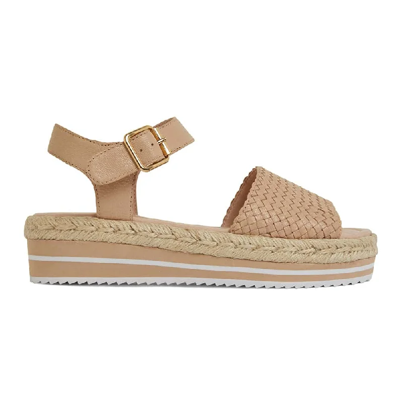 Debbie Sandal in Nude Weave Leather