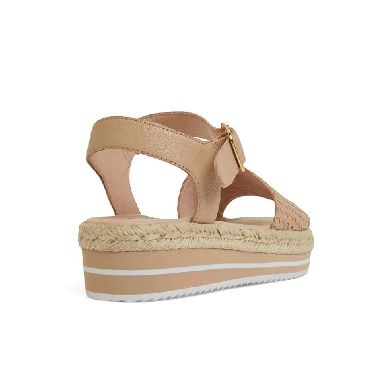 Debbie Sandal in Nude Weave Leather