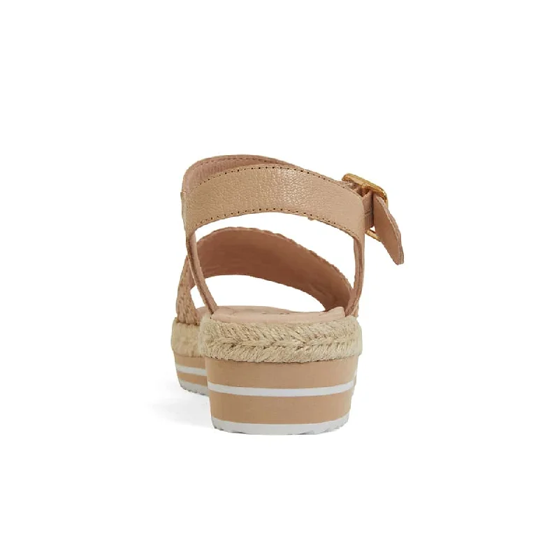 Debbie Sandal in Nude Weave Leather