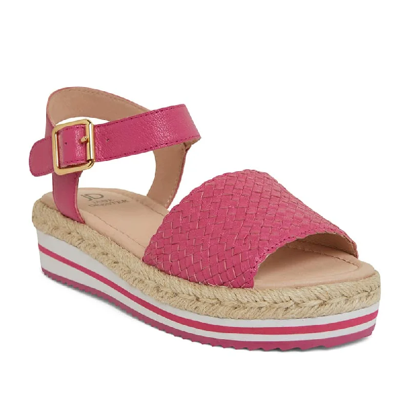 Debbie Sandal in Pink Weave Leather