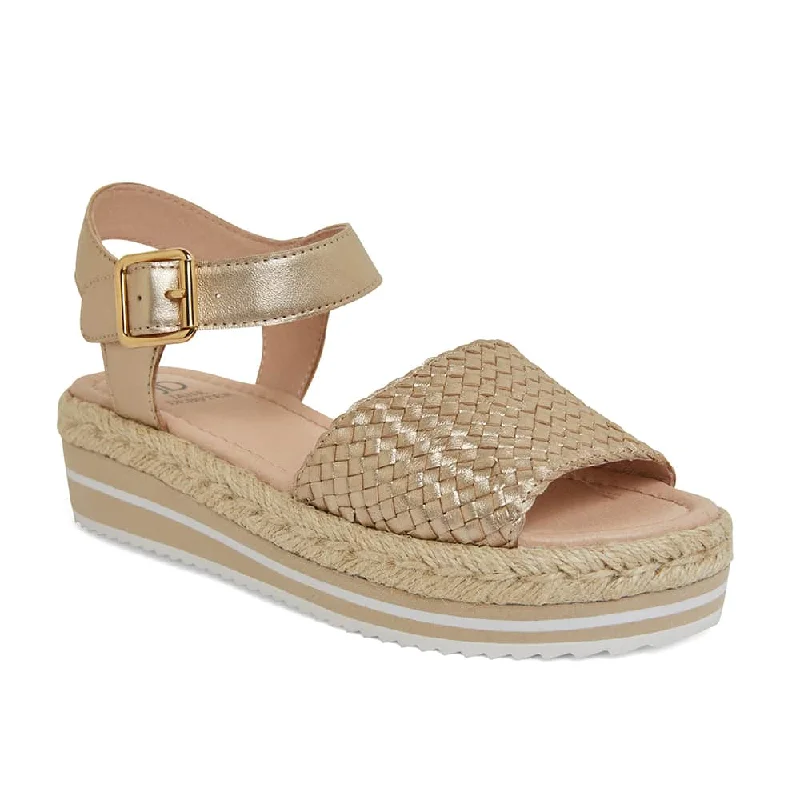 Debbie Sandal in Soft Gold Leather