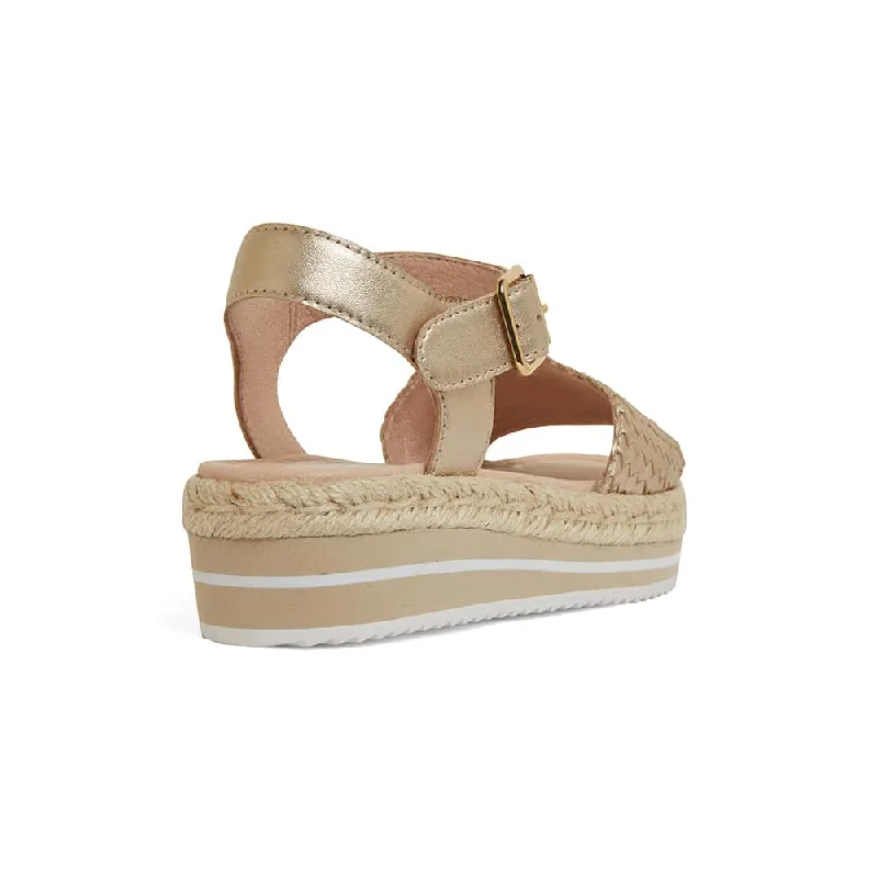 Debbie Sandal in Soft Gold Leather