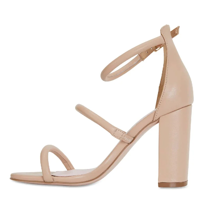 Demand Heel in Nude Leather