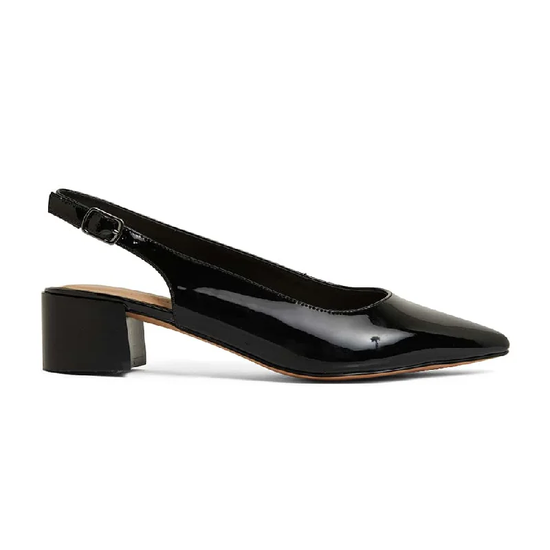 Dena Heel in Black Patent