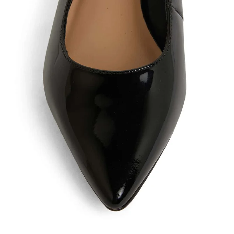 Dena Heel in Black Patent