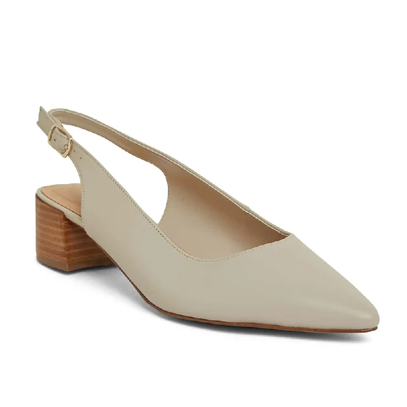 Dena Heel in Ivory Leather