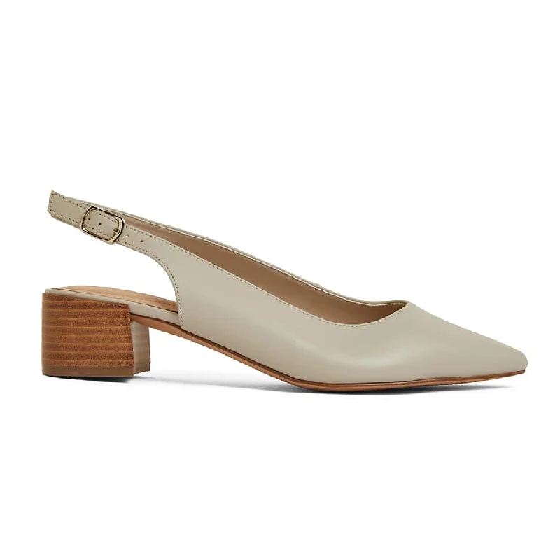 Dena Heel in Ivory Leather