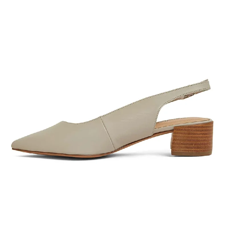 Dena Heel in Ivory Leather