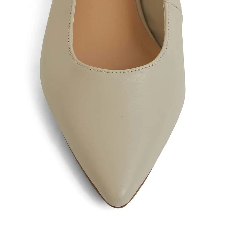 Dena Heel in Ivory Leather