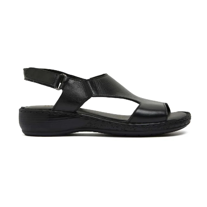 Dustin Sandal in Black Leather