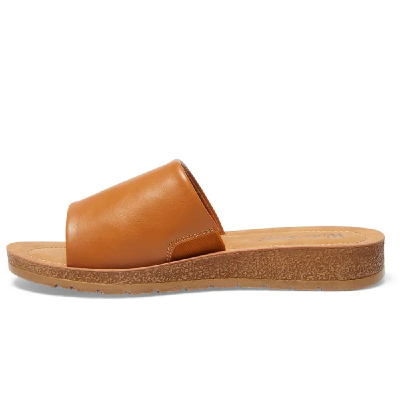 Enid Slide in Tan Smooth