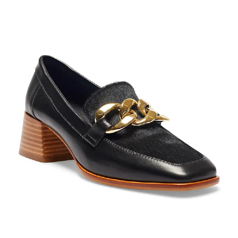 Fancy Loafer in Black Pony Leather