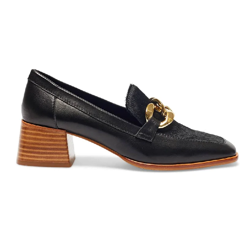 Fancy Loafer in Black Pony Leather