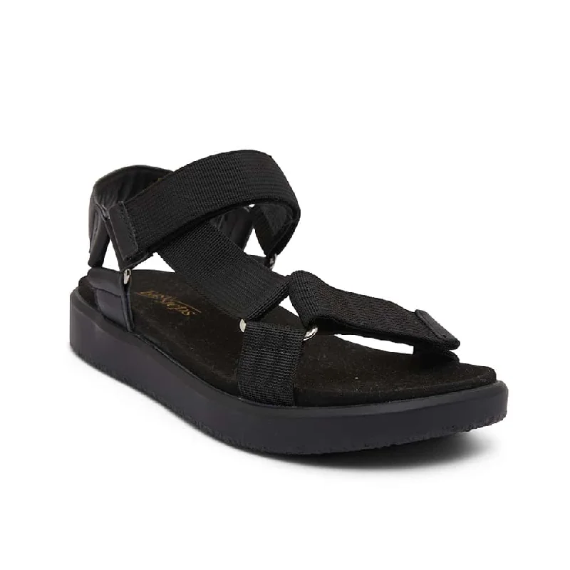 Farrow Sandal in Black On Black Fabric